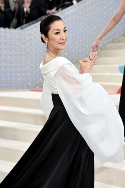 NEW YORK, NEW YORK - MAY 01: Michelle Yeoh attends The 2023 Met Gala Celebrating "Karl Lagerfeld: A Line Of Beauty" at The Metropolitan Museum of Art on May 01, 2023 in New York City. (Photo by Jamie McCarthy/Getty Images)